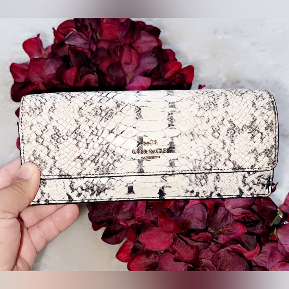 COACH Snake Print Leather Wallet